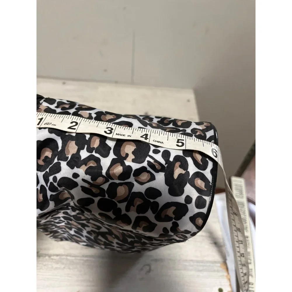 Modella zippered leopard print cosmetic bags. Set of two